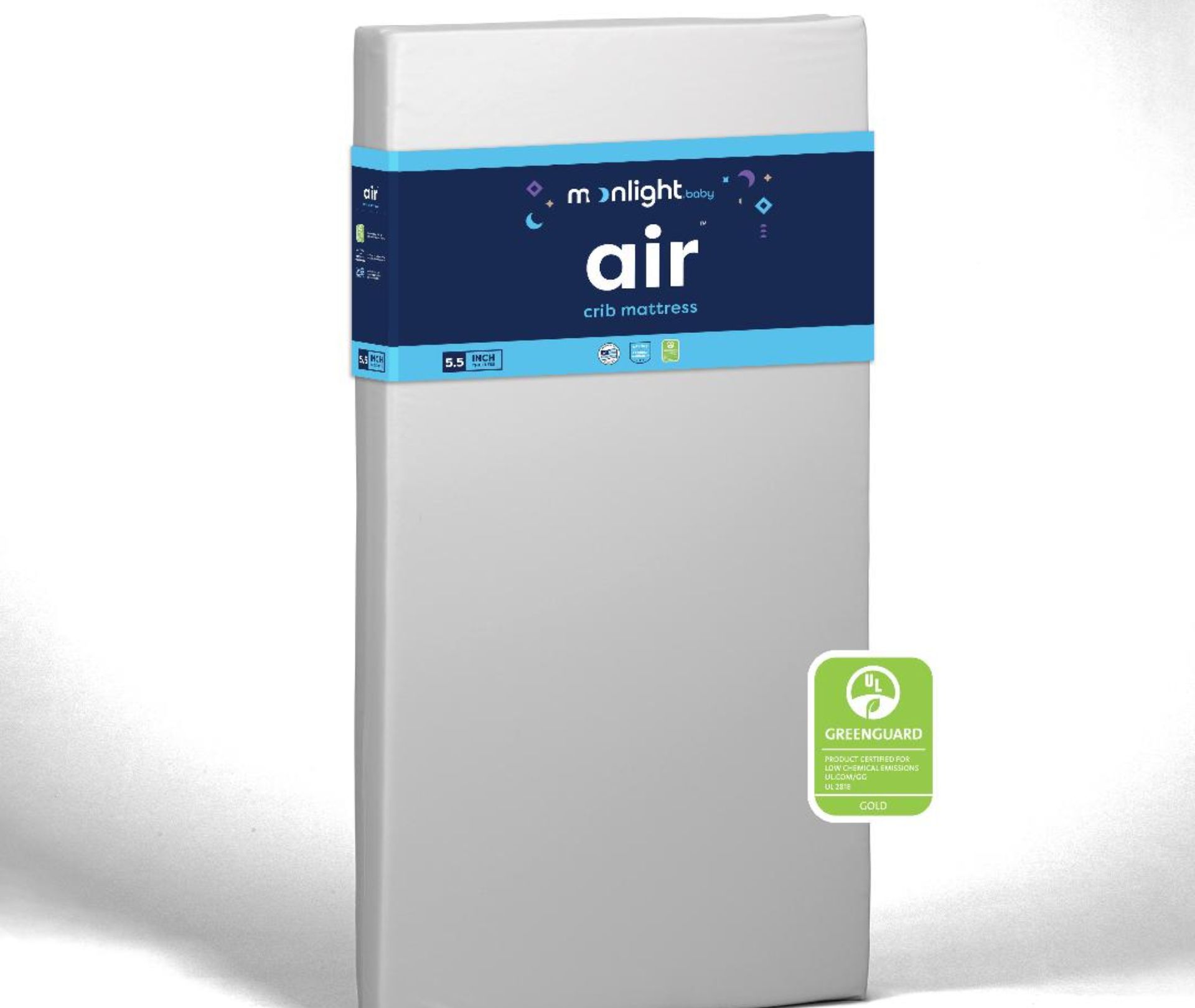 A boxed set of white bed sheets labeled 'Air' by Cuddledown.